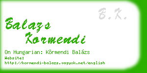 balazs kormendi business card